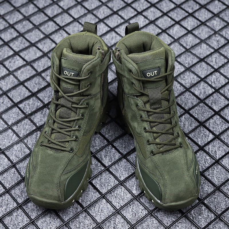 Mountaineering Work Shoes High-Top Lace-Up Mid-Tube Martin Boots