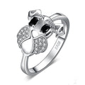 S925 silver cute puppy ring