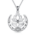 Lotus Flower Symbol Yoga Necklace Sterling Silver Sanskrit Symbol  Balancing Jewelry