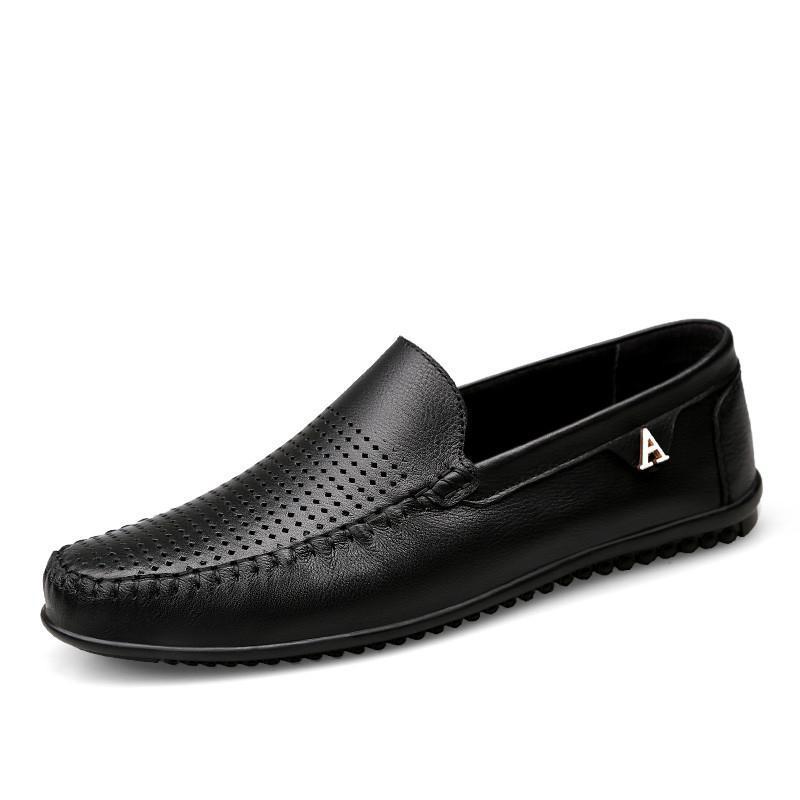 Men's Casual Leather Loafers - Breathable Oxford Shoes