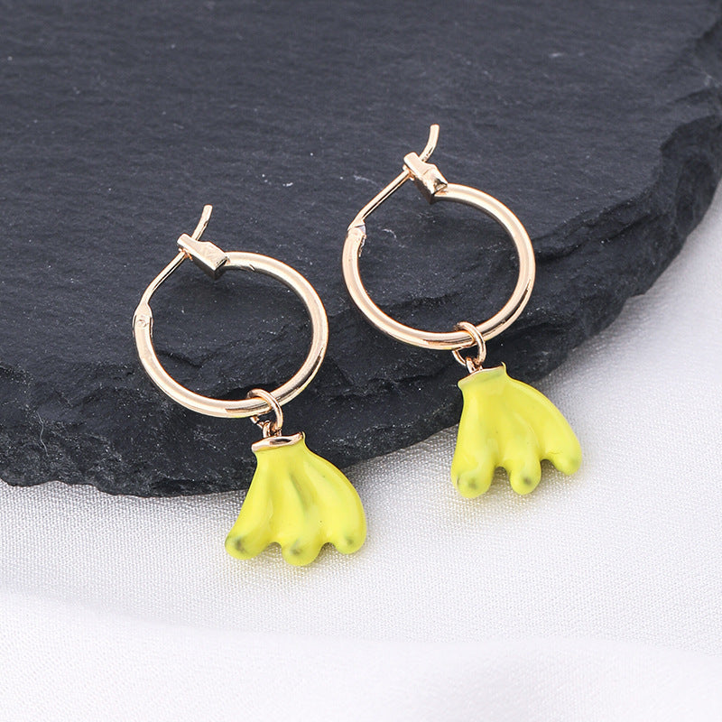 Fruit Banana Earrings S925 Silver Post