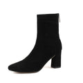 Women's Ankle Winter High-heeled Mid-tube Pointed Toe Thick-heeled Martin Boots