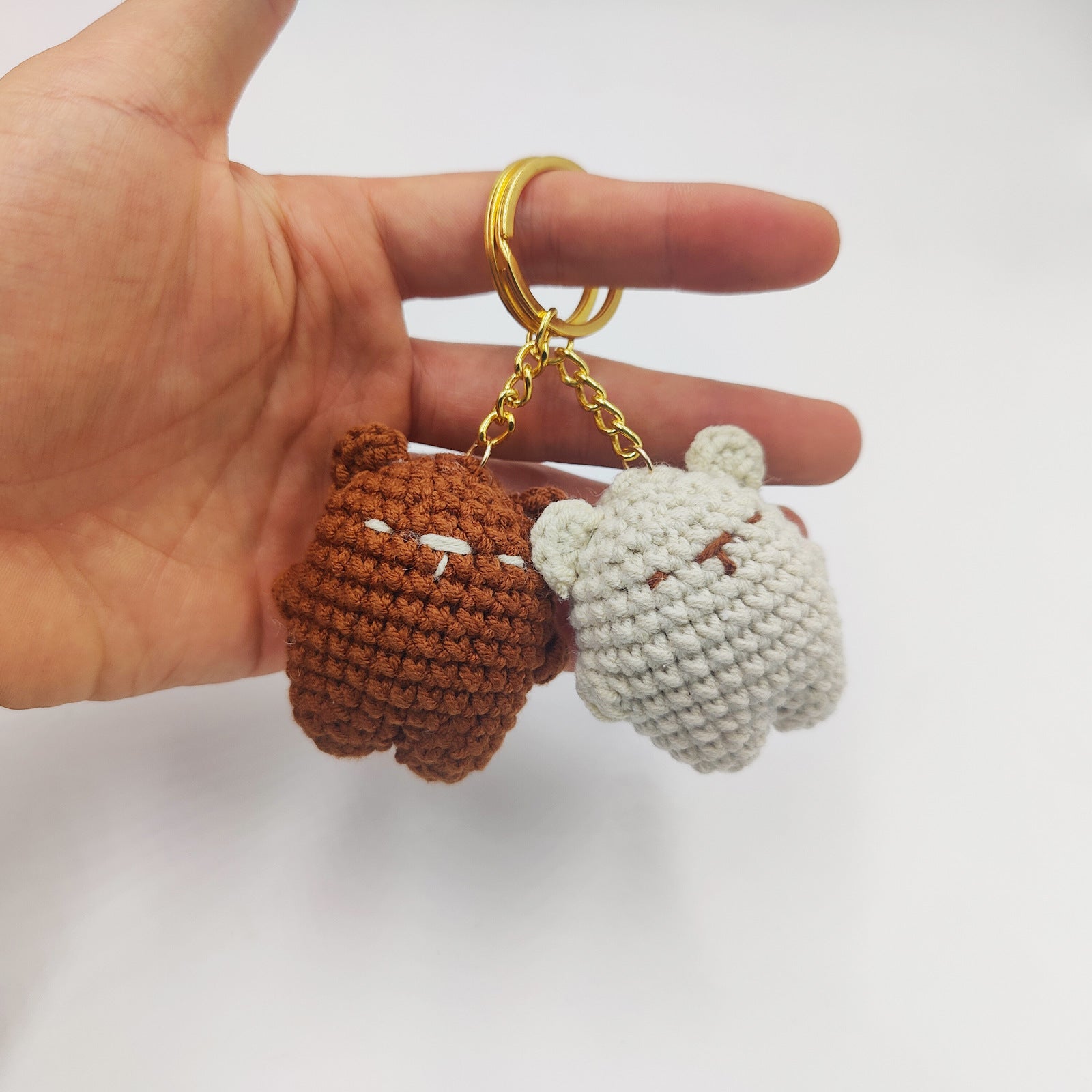Cute Bear Pendant Handmade Woven Keychain