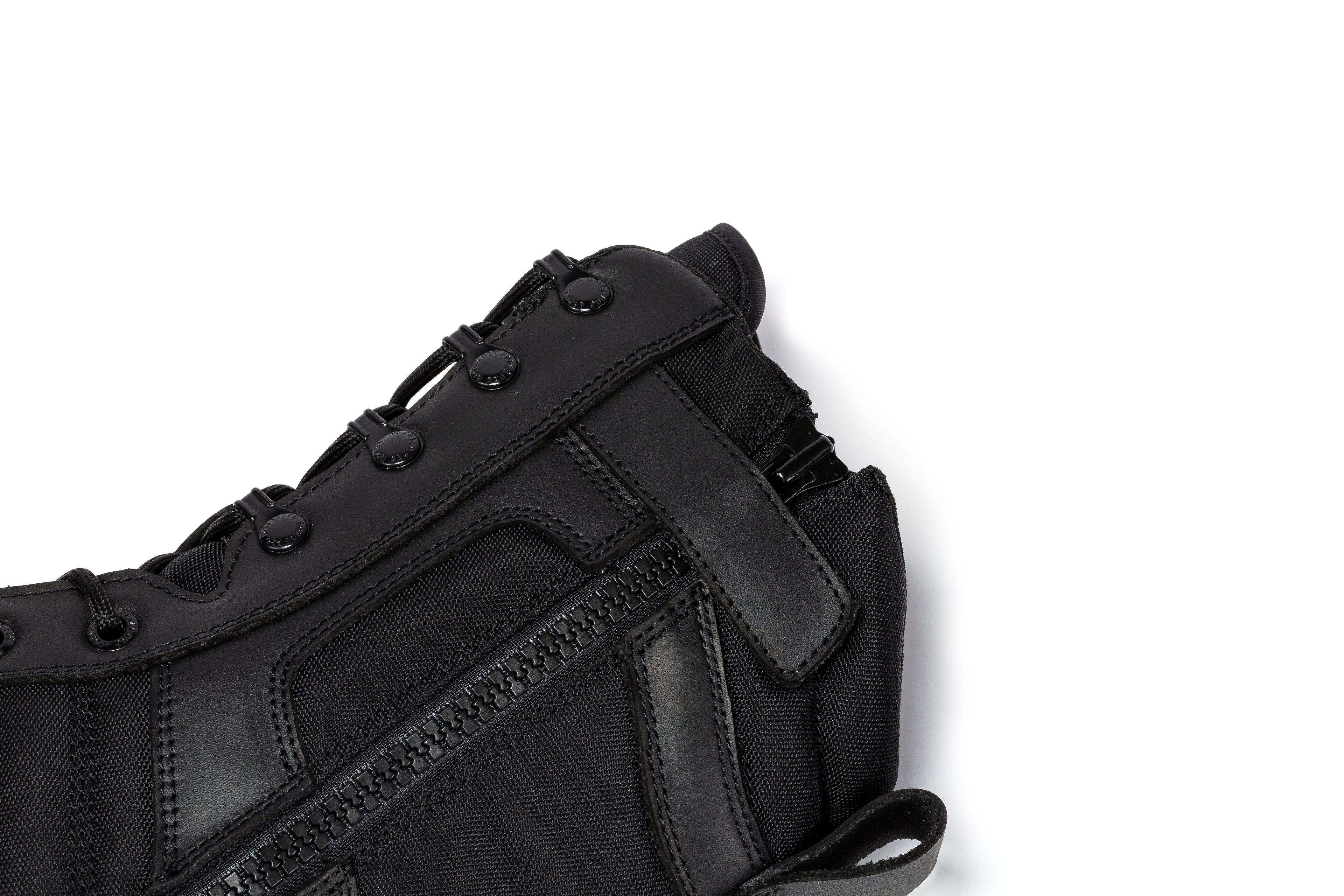 Botas Pro Black Men's 8 inch Side Zipper Rubber Sole Tactical Boots BMP110BK