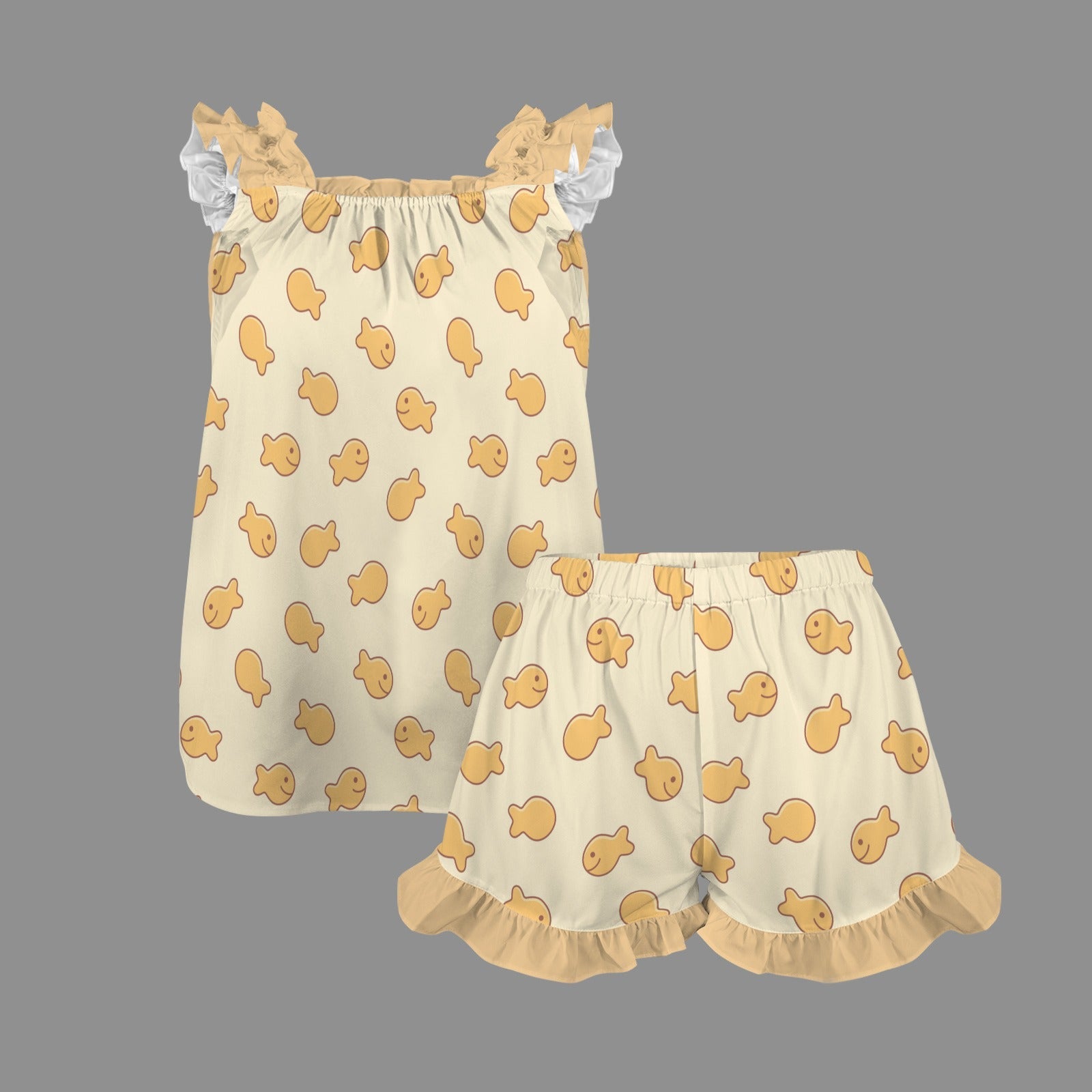 Fishie Crackers Ruffle Pajamas Set