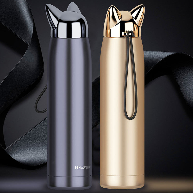 Cartoon Lightning Fox Insulated Water Bottle