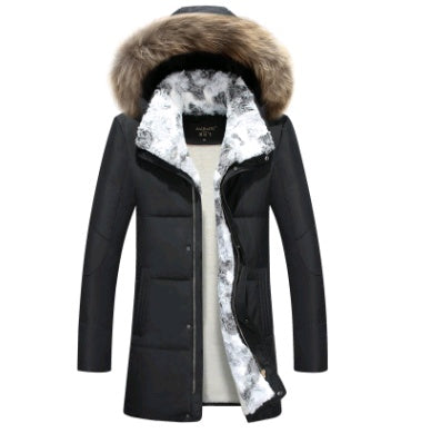 new down jacket men's long section Korean youth lovers men's winter large size coat thickening