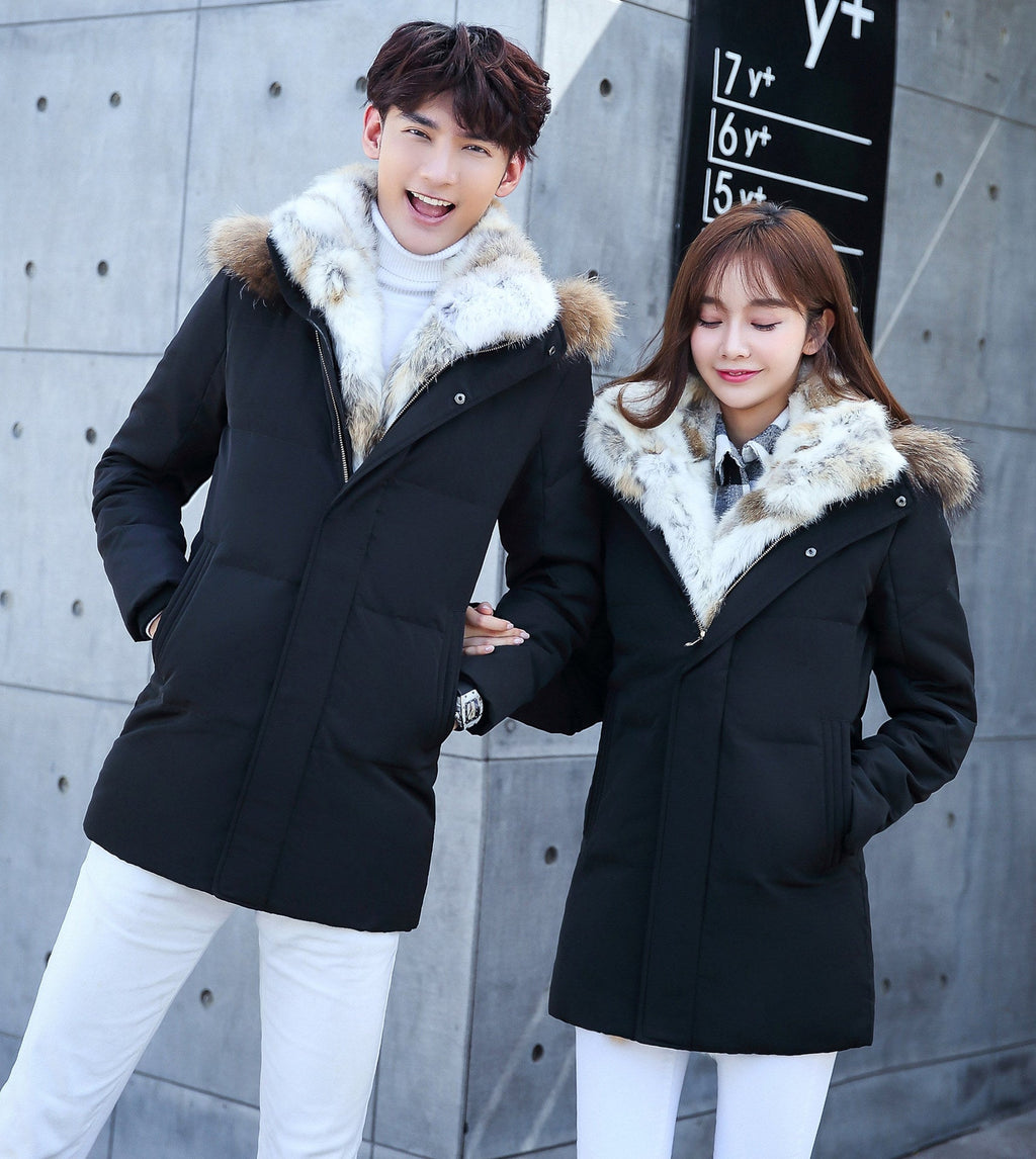 new down jacket men's long section Korean youth lovers men's winter large size coat thickening