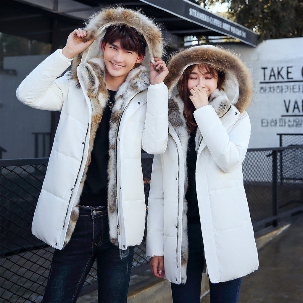 new down jacket men's long section Korean youth lovers men's winter large size coat thickening