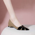 Red Thick Heel Soft Leather Women's Shoes