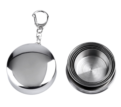 Stainless Steel Camping Folding Water Bottle & Cup