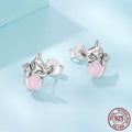 S925 Sterling Silver Fox Stud Earrings