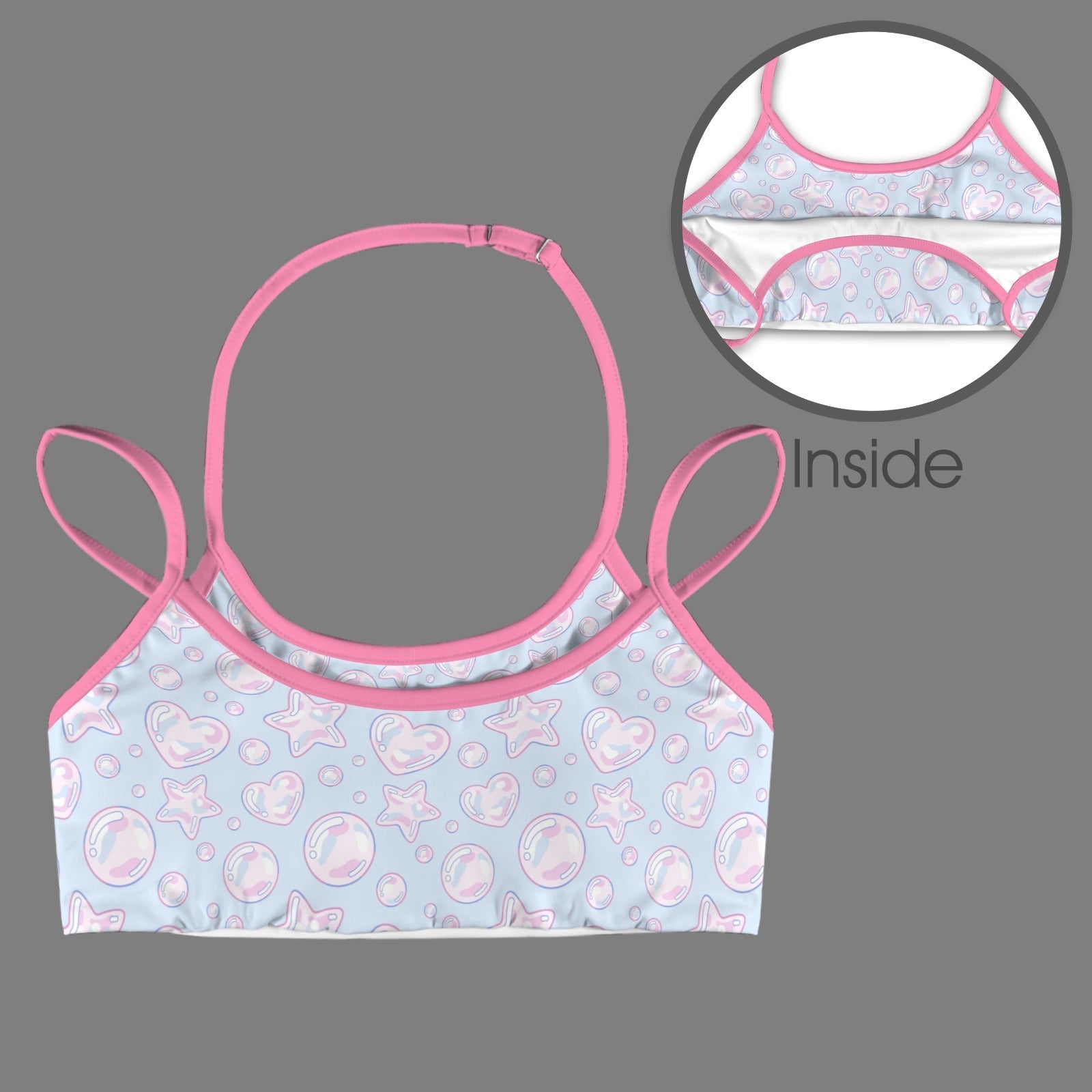 Kawaii Bubbles Double Strap Sports Bra