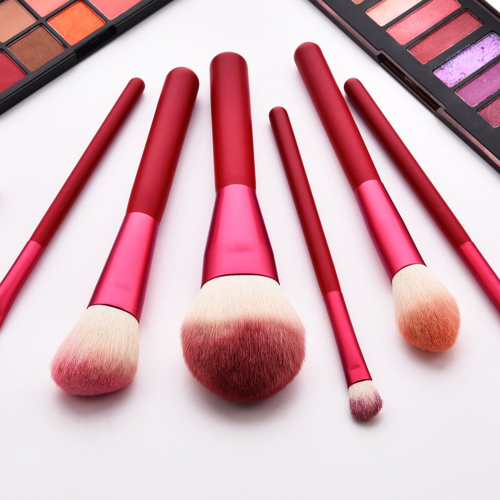 12-Piece Ruby Red Makeup Brush Set