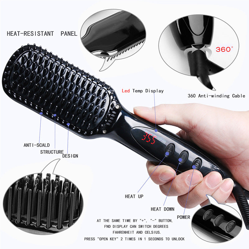 Ceramic Straightening Brush for Styling Hair