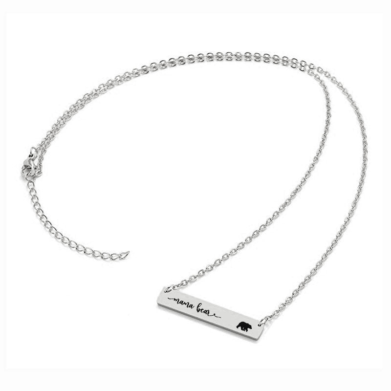 Titanium Steel Long Bar Necklace for Mother's Day Gift