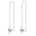 Butterfly with Simulated Crystal from Austria in White Gold Plated Sterling Silver
