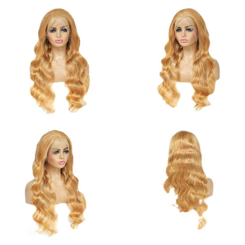 Human Hair Wig Front Lace All Real Hair 13 X4 Headgear