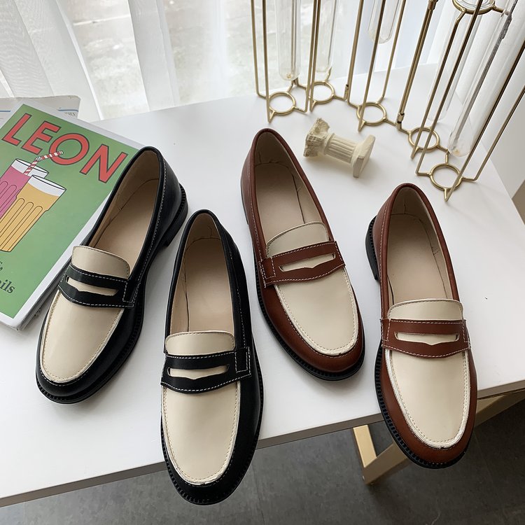 Vintage Slip-On Leather Shoes for Women