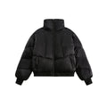 Winter New White Duck Down American Black Stand-up Collar Bread Coat