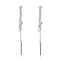 Sterling Silver Chain Earrings with Snake Dangle As Birthday Gifts For Women and Girls
