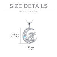 Sterling Silver Highland Cow Jewelry Necklace Gifts For Women Girls Animal Cow Lover