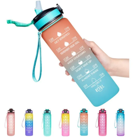 Gradient Color Sports Water Bottle