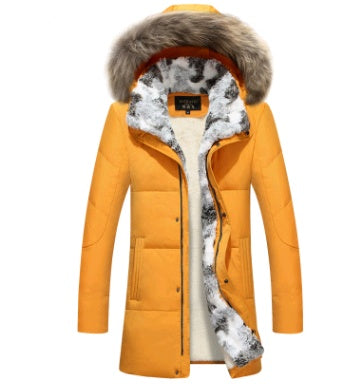 new down jacket men's long section Korean youth lovers men's winter large size coat thickening