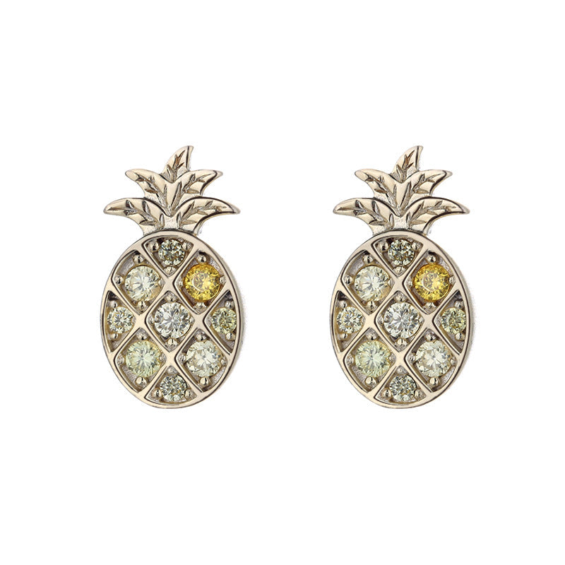 s925 sterling silver pineapple earrings