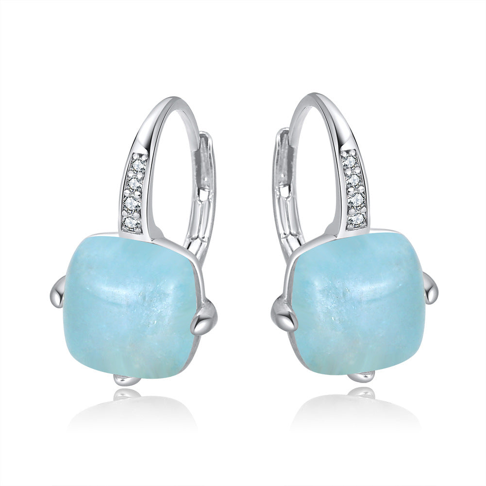 S925 Sterling Silver Aquamarine Earrings