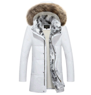 new down jacket men's long section Korean youth lovers men's winter large size coat thickening