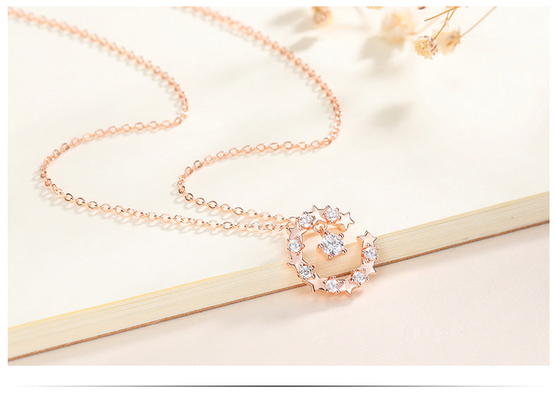 S925 sterling silver starry necklace