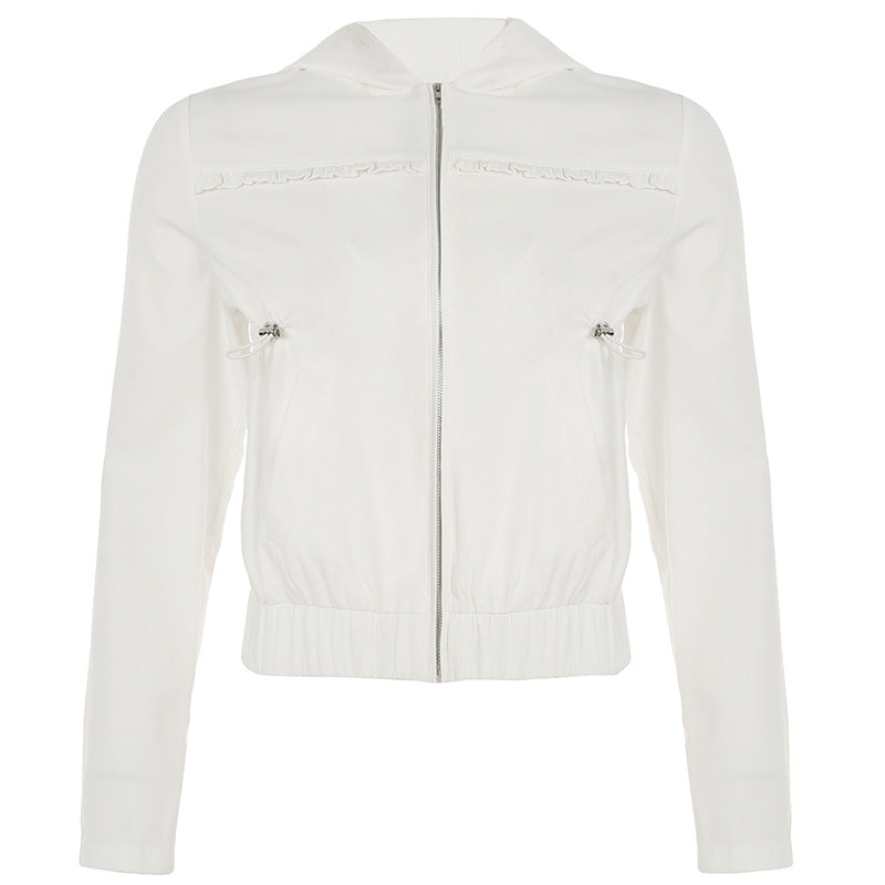 Girls' Design Wooden Ear Motorcycle Jacket