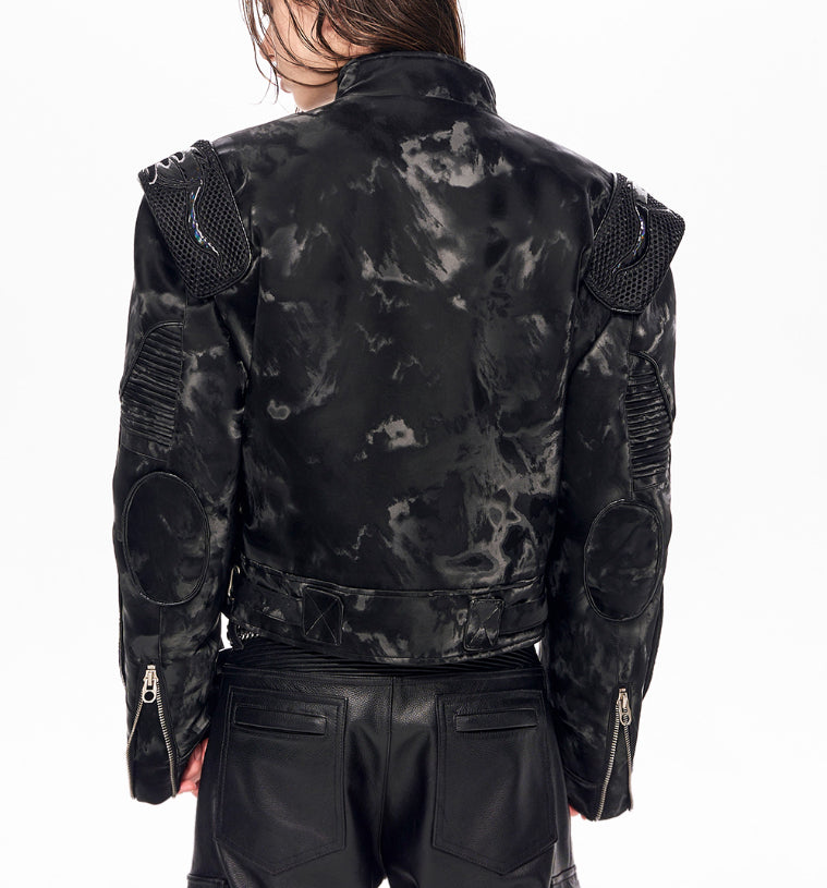 Punk Black Motorcycle Leather Jacket