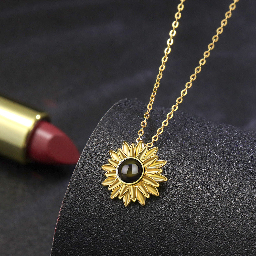 S925 Sterling Silver Sunflower Necklace