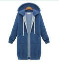 Hooded Long-sleeved Winter Sweater Women's Jacket In A Long Thick Shirt