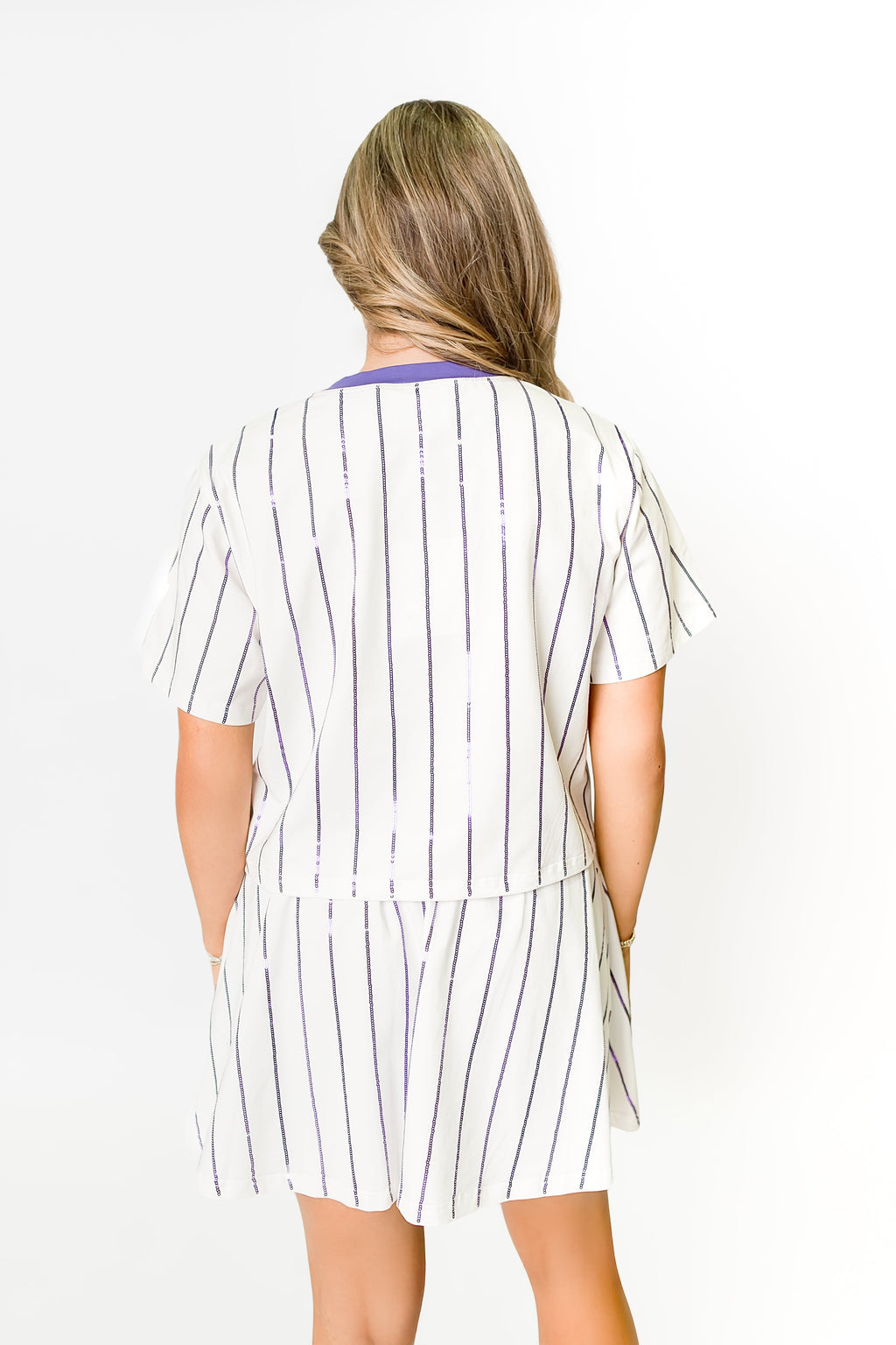 Baseball Purple Striped Skort