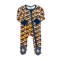 Navy and Orange Camo Romper