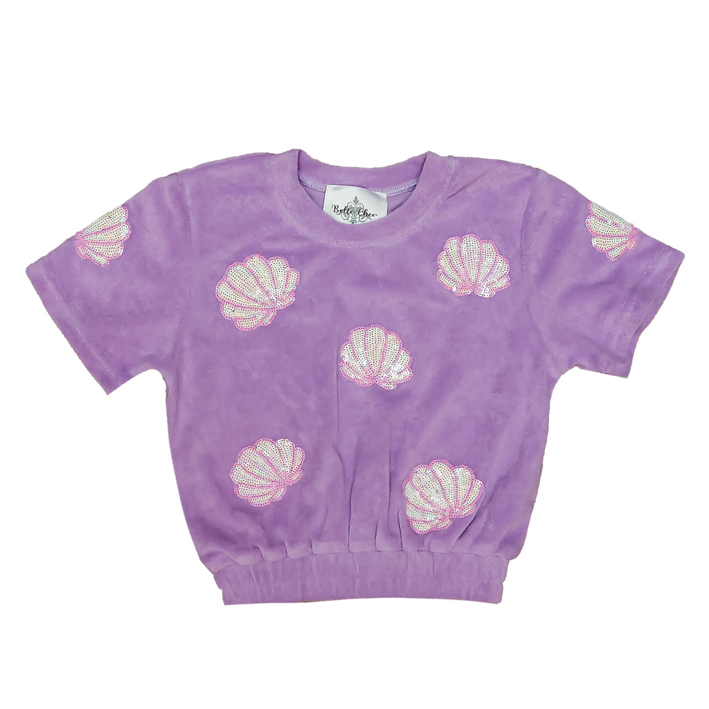 Lavender Terry Cloth Seashell Top