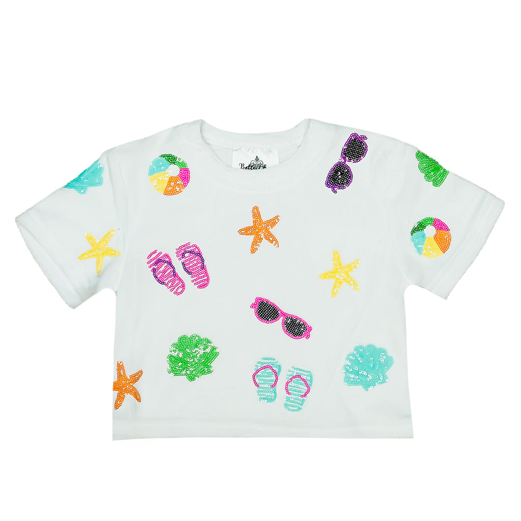 Sequin Terry Cloth Beach Top