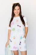 Sequin Terry Cloth Beach Top