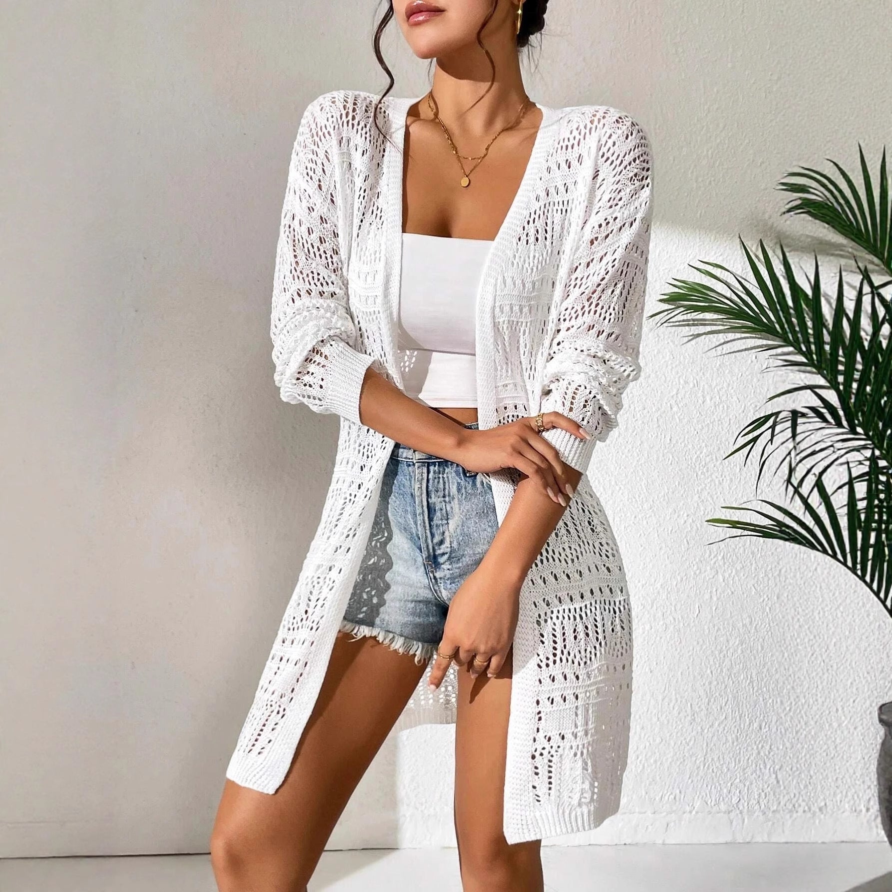 Summer New Solid Color Knitted Sweater Women