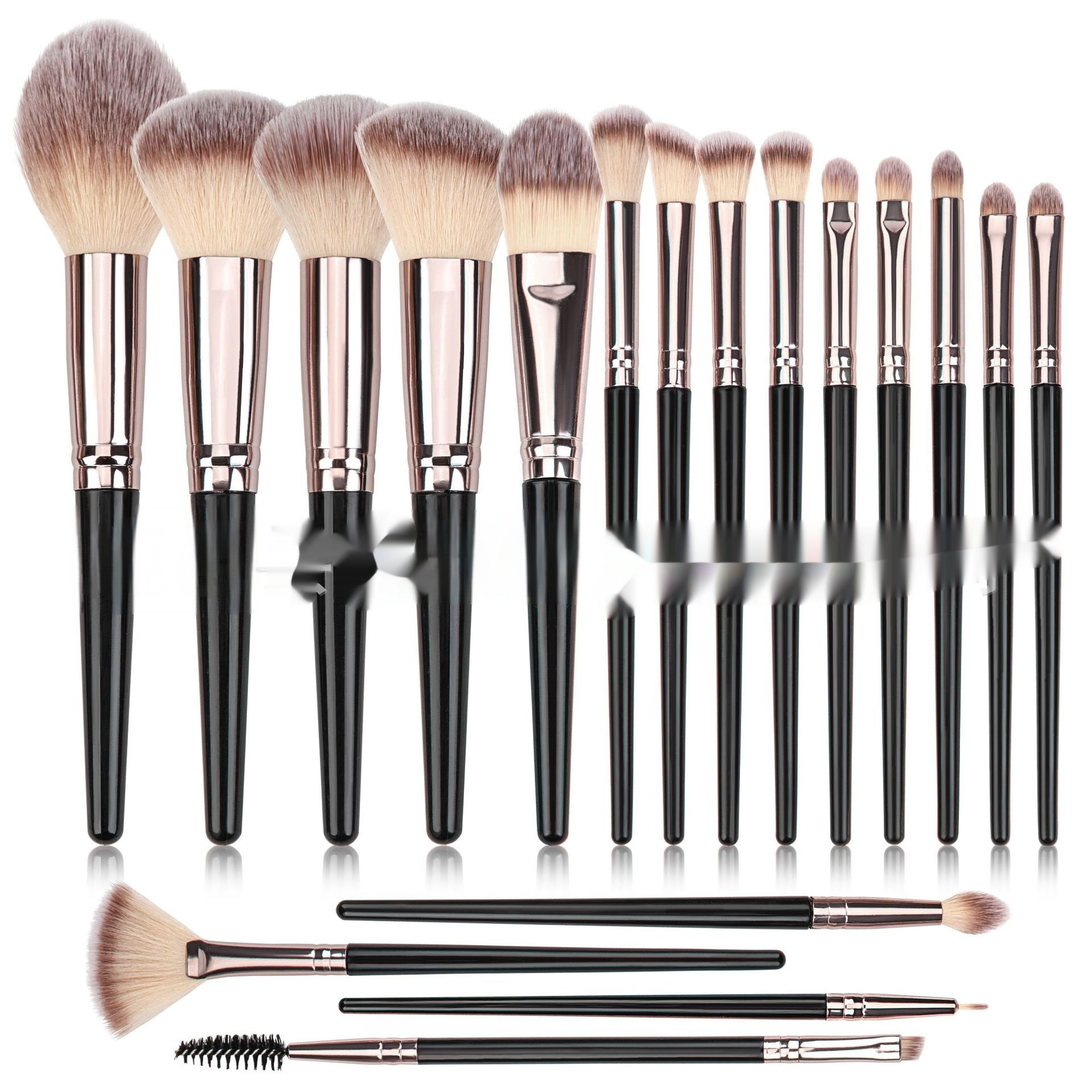 Black Makeup Brush Set – Face & Eyes