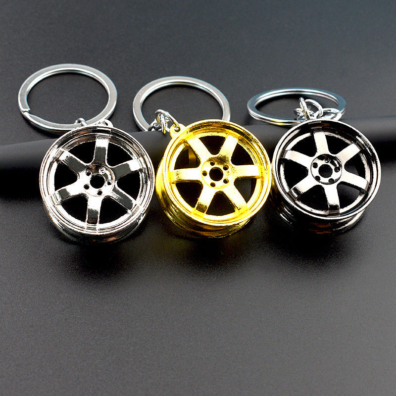 Creative Stereo Car Modification Fittings Wheel Hub Metal Keychains