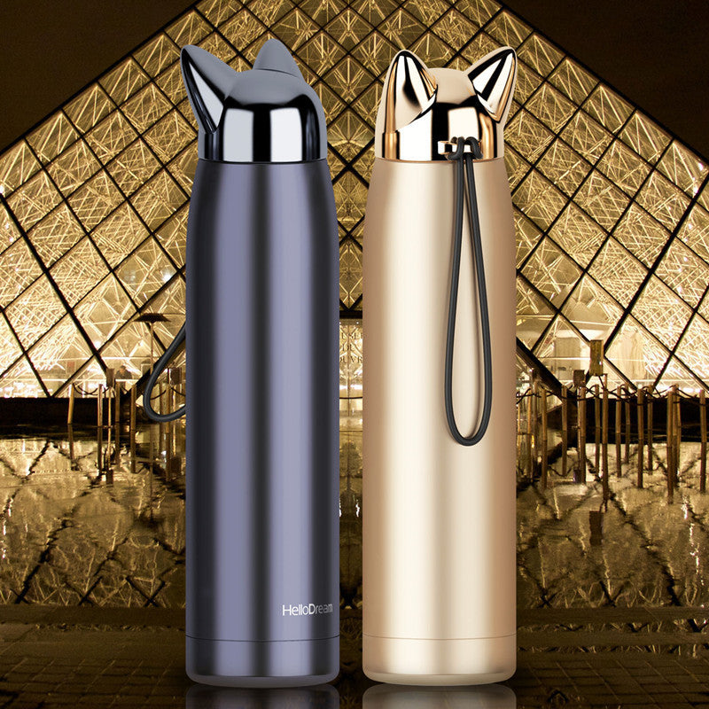 Cartoon Lightning Fox Insulated Water Bottle