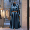 Temperament Long-sleeved Dress Autumn Solid Color A-line Skirt