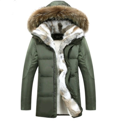 new down jacket men's long section Korean youth lovers men's winter large size coat thickening