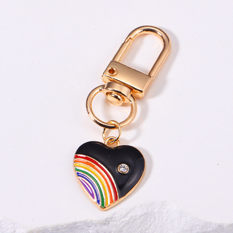 Rainbow Love Metal Keychains Handbag Ornaments