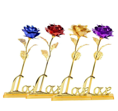 24K Gold Foil Purple Rose - Mother's Day Gift
