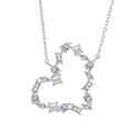 S925 Sterling Silver Zircon Heart Necklace